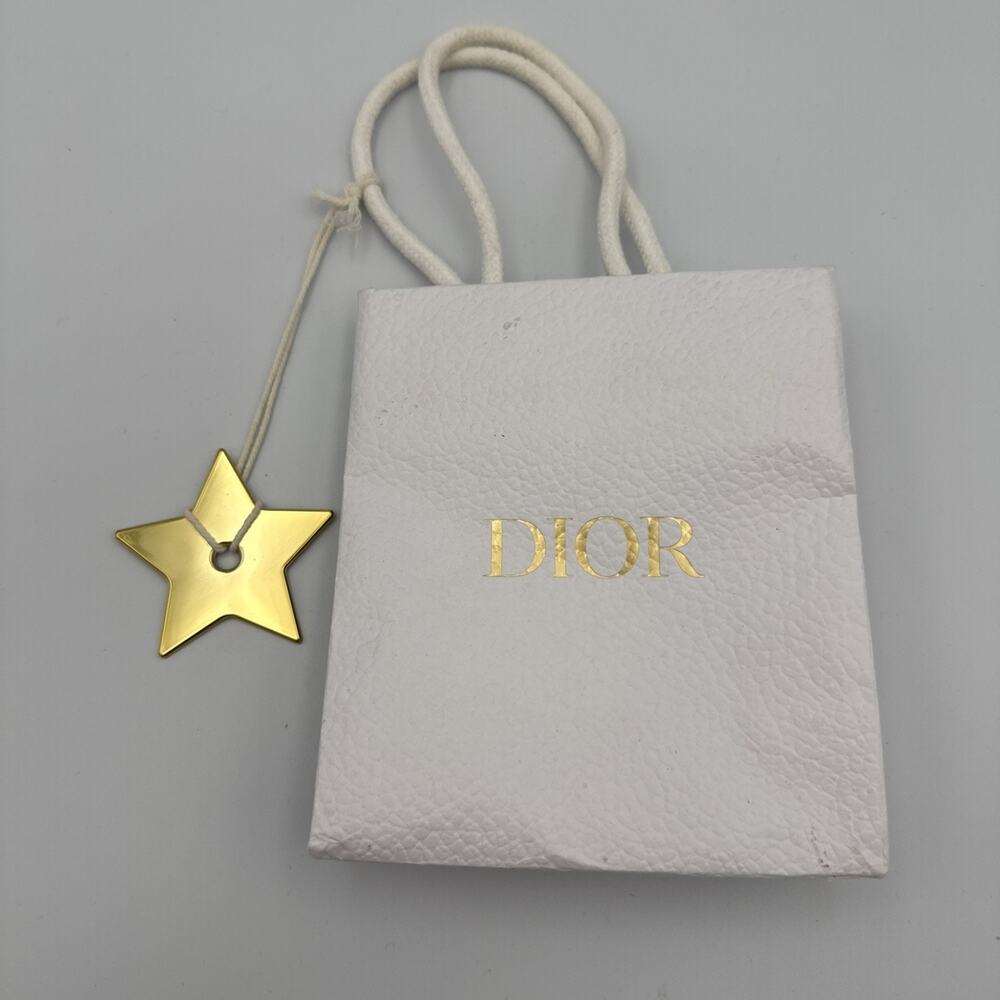 100% Authentic Dior Metal Star Gold Pendant Key Chain Bag Charm